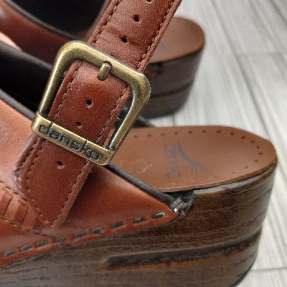 Dansko Braided Leather Clog Mules - Picture 6 of 11